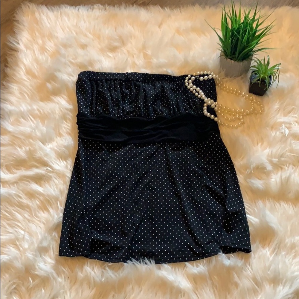 White House Black Market polka dot strapless tank